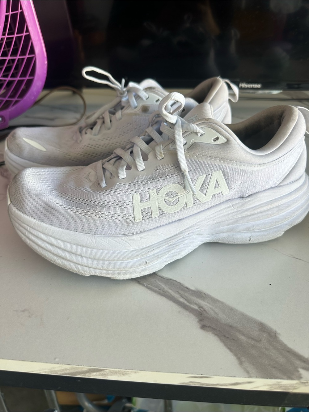 Hoka Women's White Athletic Running Shoes - All-White